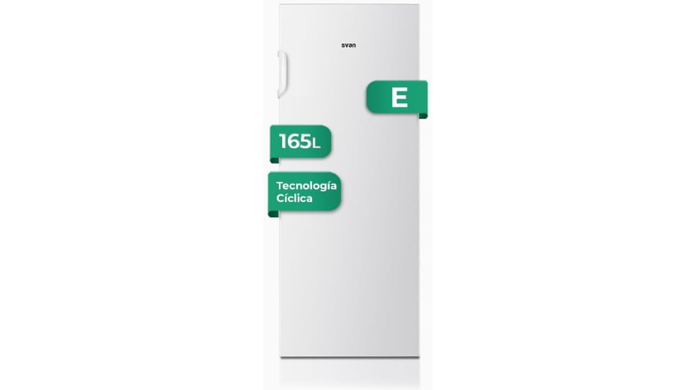 Congelador vertical de 165 litros.
