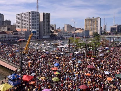 O bloco de carnaval Galo da Madrugada, o maior do mundo, em 2017. 