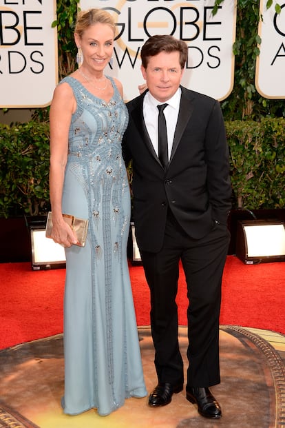 Tracy Pollan (1,67 m) y Michael J. Fox (1,63 m).