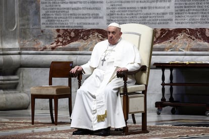 El papa Francisco durante un acto en el Vaticano el 9 de marzo.