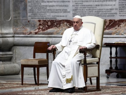 El papa Francisco durante un acto en el Vaticano el 9 de marzo.