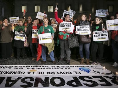 Imatge d'arxiu d'una manifestació contra la pobresa energètica a Barcelona.