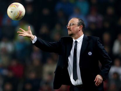 El entrenador del Chelsea, Rafa Benítez, durante el partido.