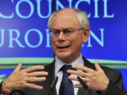 Herman Van Rompuy en una conferencia de prensa del pasado miércoles, en Bruselas.