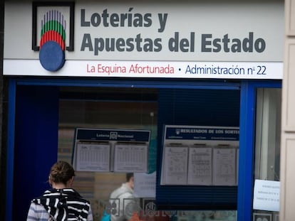 Administración de lotería de A Coruña donde fue hallado el boleto millonario.