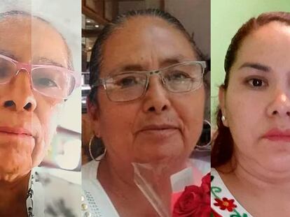 Catalina Vargas, Teresa Magueyal y María del Carmen Vázquez, madres buscadoras.