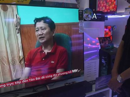 Imagen tomada a princpios de agosto en la que Trinh Xuan Thanh, supuestamente secuestrado en Berl&iacute;n comparece en la televisi&oacute;n estatal vietnamita. 