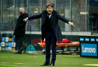 Antonio Conte, durante el Inter-Lazio de este domingo.