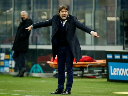 Antonio Conte, durante el Inter-Lazio de este domingo.