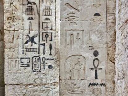 Detalle de la tumba funeraria de un médico real encontrada en Egipto por un equipo de arqueólogos checo