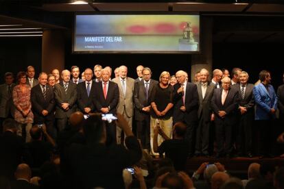 Acte de suport al dret a decidir de Catalunya amb la presidenta del Parlament, Núria de Gispert.