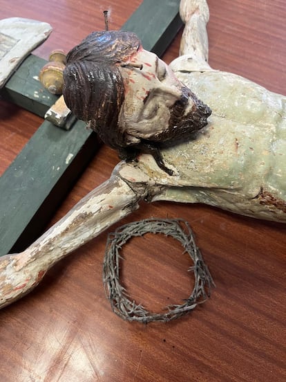 Cristo crucificado del retablo de la iglesia de Marmellar del que se habla en el minuto 8:28 del 'podcast'.