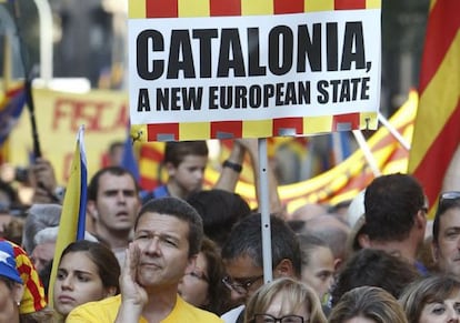 Manifestaci&oacute; independentista a Catalunya.