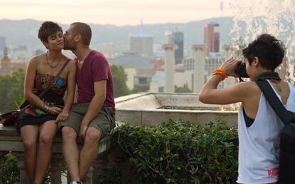 Sesi&oacute;n fotogr&aacute;fica en el parque G&uuml;ell de Barcelona. 