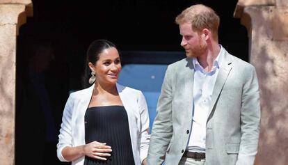 Enrique y Meghan, duques de Sussex, en una visita en febrero a Rabat (Marruecos)