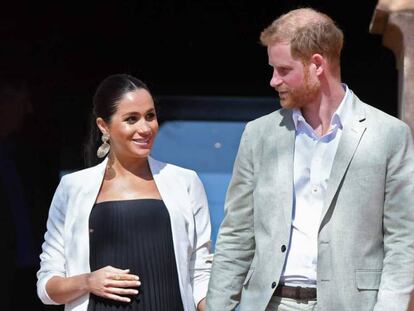 Enrique y Meghan, duques de Sussex, en una visita en febrero a Rabat (Marruecos)