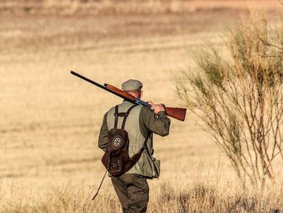 Un cazador en un coto de Castilla-La Mancha.