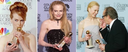 En 1995, Nicole Kidman ganó con el Globo de Oro a mejor actriz por su papel en ‘Todo por un sueño’. En 2002, la actriz volvería a ganar el mismo galardón por su interpretación en ‘Moulin Rouge’. Tres años después, se haría con su tercer Globo de Oro por su trabajo en la película ‘Las horas’. 