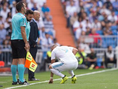 Benzema, durante un partido co nel Real Madrid.