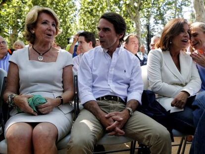 Aguirre, Aznar, Cifuentes, Botella  en el acto en Madrid Rio