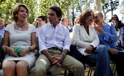 Aguirre, Aznar, Cifuentes, Botella  en el acto en Madrid Rio