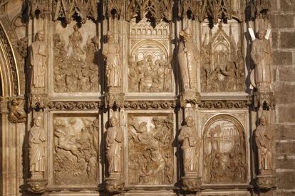Una imagen del retablo de la capilla del Santo Cáliz en la Seo de Valencia.
