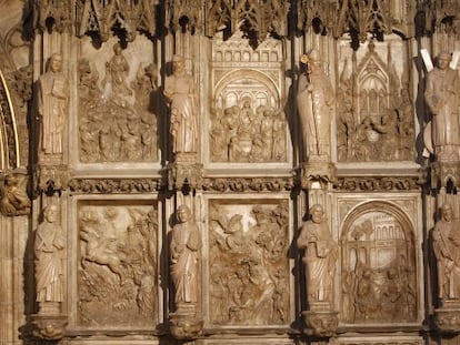 Una imagen del retablo de la capilla del Santo C&aacute;liz en la Seo de Valencia.