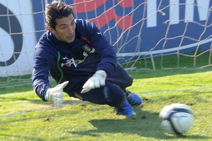 Buffon, durante un entrenamiento