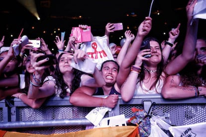 Fans del cantante Pablo Alborán durante un concierto en Valencia en 2015.