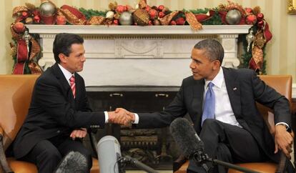 Obama y Pe&ntilde;a Nieto en la Casa Blanca el pasado noviembre.