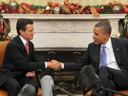 Obama y Pe&ntilde;a Nieto en la Casa Blanca el pasado noviembre.