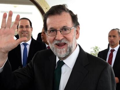 El presidente del Gobierno, Mariano Rajoy, en la reunión de Alto Nivel tunecino-española.