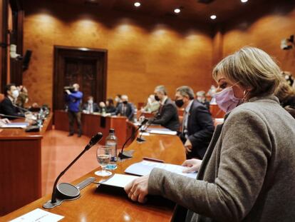 Un momento de la reunión de la mesa de partidos del Parlamento catalán.