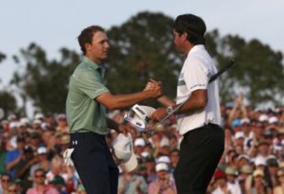 Spieth y Watson, tras el final de la jornada.