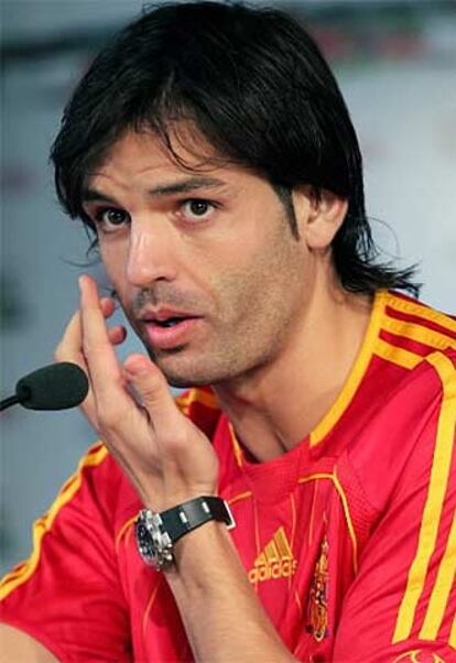 Morientes, en una concentración con España.