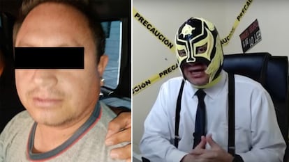 Yudiel Flores cuando fue detenido y en una imagen de su canal de Youtube