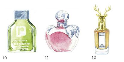 Grandes éxitos de Puig. 10. Paco Rabanne Pour Homme (1973) actualizó en los setenta la perfumería masculina clásica. 11. Nina de Nina Ricci (2006) inauguró la era de las fragancias ‘gourmand’. 12. Penhaligon’s Portraits (2016) revive los códigos de la perfumería inglesa con la vista puesta en el mercado del lujo.