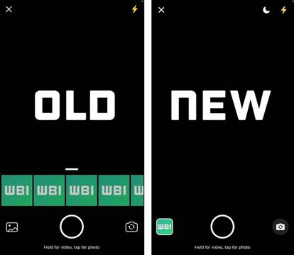 Cámara actual de WhatsApp vs la actualizada.