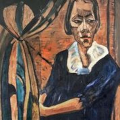 Cabeza de mujer (Retrato de Siddi Heckel) por Erich Heckel