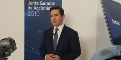 El presidente del BBVA, Carlos Torres, ofrece una rueda de prensa antes de la Junta General de Accionistas 2019 de la entidad, celebrada en Bilbao.
 
 
 ECONOMIA 
 Europa Press - Europa Press