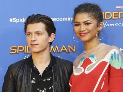 Los actores Tom Holland y Zendaya, en el estreno en Barcelona de 'Spider-Man: Homecoming' el pasado junio.