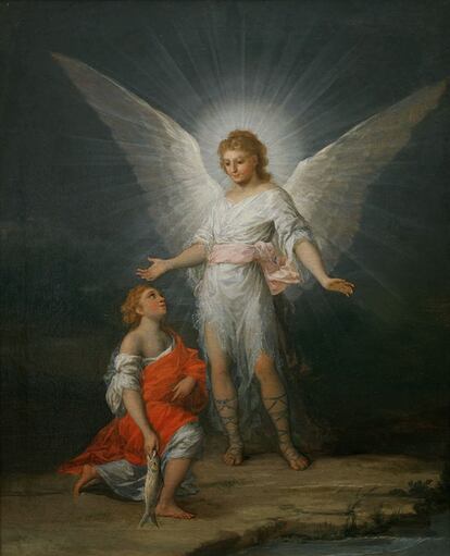 'Tobías y el ángel" es una obra de Francisco de Goya (1746-1828) cedida al Estado por Caja Madrid a través del pago de impuestos en especie. Se expone en el Museo del Prado.