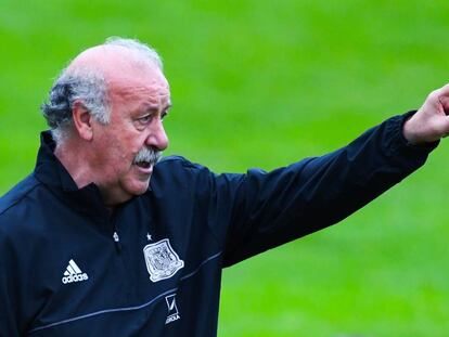 Del Bosque, en un entrenamiento