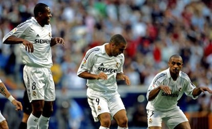 Baptista, Ronaldo y Roberto Carlos, en 2005.