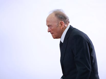 Alejandro Gertz durante una conferencia de prensa, en Ciudad de México, en agosto de 2025.