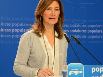 La vicesecretaria popular, Alicia Martínez, este lunes en el sede del partido.