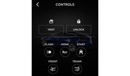 App de Tesla con nuevas funciones.