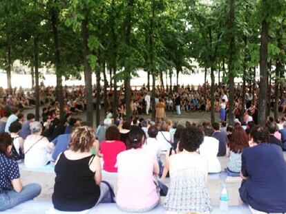 Una obra de Parking Shakespeare al parc de l'Estació del Nord.