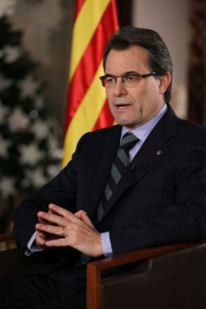El presidente de la Generalitat, Artur Mas, en el discurso de fin de año.