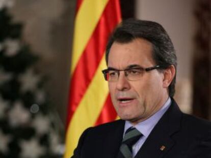 El presidente de la Generalitat, Artur Mas, en el discurso de fin de año.